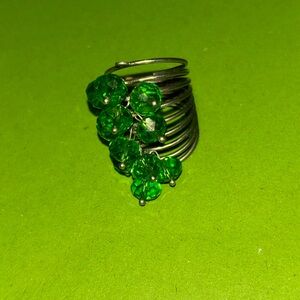 Elegant Green Cluster Ring